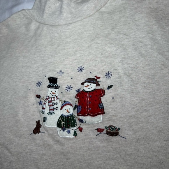 Vtg Croft & Barrow Womens Snowman Turtleneck 90's Y2K Size Medium Winter Holiday - Picture 1 of 7